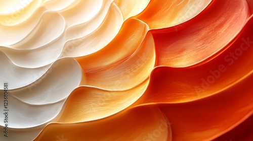 Abstract Swirling Orange and White Creamy Texture