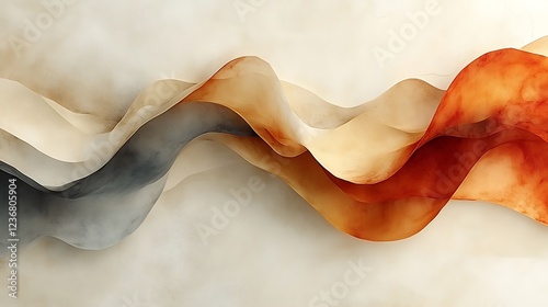 Abstract Wavy Forms in Earthy Tones