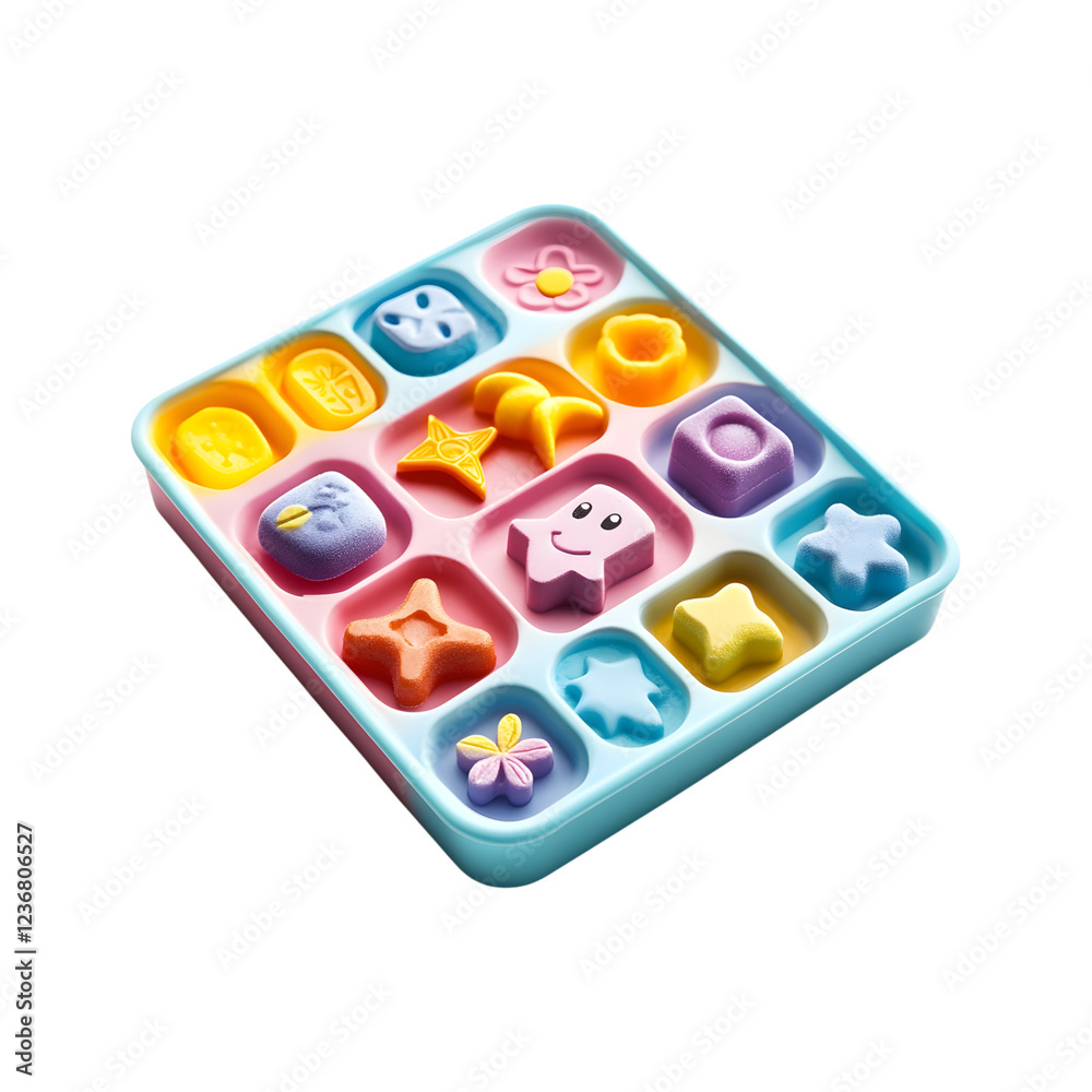 Silicone Ice Cube Trays with Creative Shapes Isolated on Transparent Background Silicone Ice Cube Trays with Creative Shapes Isolated on Transparent Background