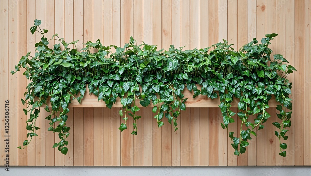 Lush green philodendrons in wooden planters against a minimalist background Lush green philodendrons in wooden planters against a minimalist background