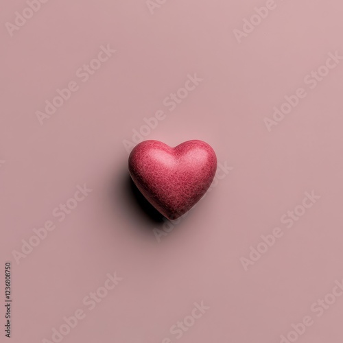 Pink Heart Shape on Soft Blush Background