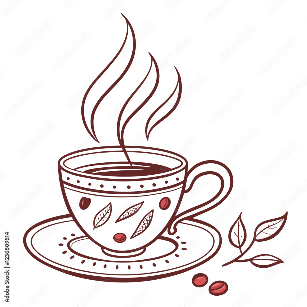 Fototapeta premium cup of a tea color vector image on white background 