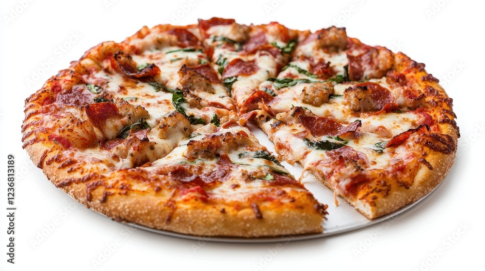Enjoy the Crispy and Delicate Bite of Thin Crust Pizza Slice Enjoy the Crispy and Delicate Bite of Thin Crust Pizza Slice