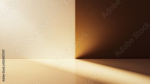 A flat, even surface with two contrasting shades of brown, highlighting the concept of shadow and light photo