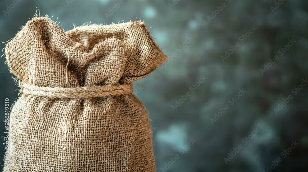 Eco friendly jute bag with textured fabric, perfect for sustainable use Eco friendly jute bag with textured fabric, perfect for sustainable use