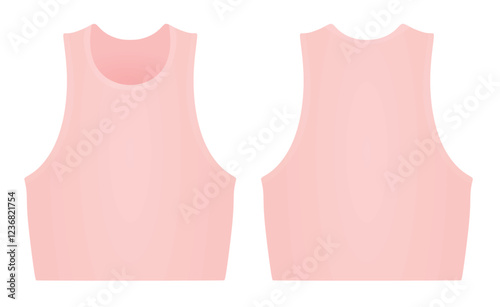 Pink women crop top. vector illustration