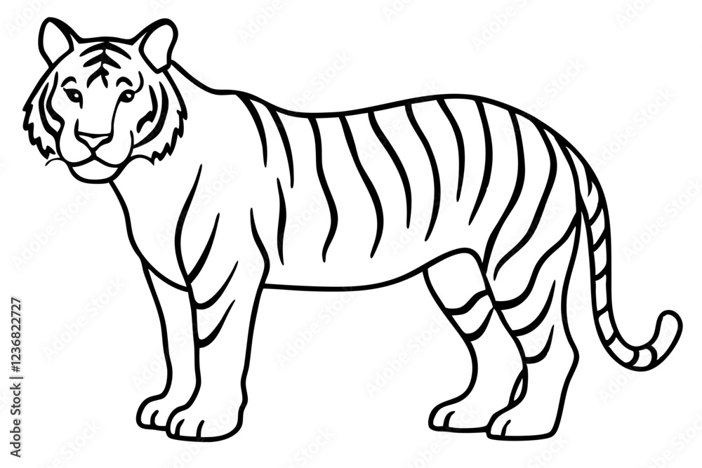Fototapeta premium Minimalist Tiger Vector Illustration