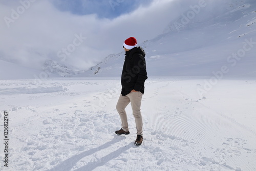 Snowy playful jump. High quality photo