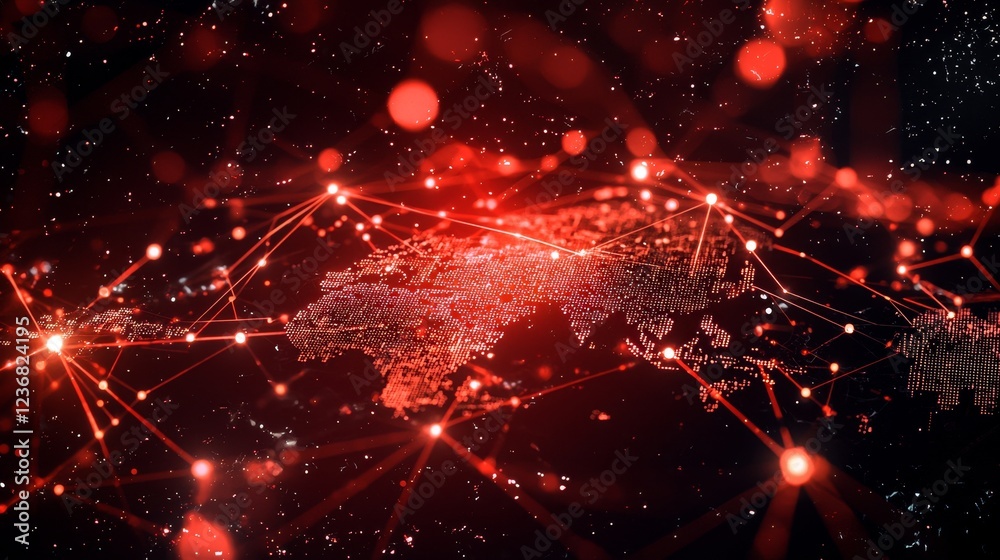 Vibrant Stylized Data Points Floating in a Cyber Space Environment Vibrant Stylized Data Points Floating in a Cyber Space Environment