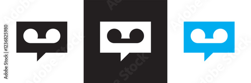 Voicemail icon.  isolated on white and black background. vector illustration. EPS 10