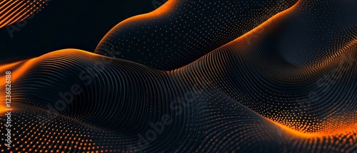 Abstract Dark Orange Waves Pattern Design