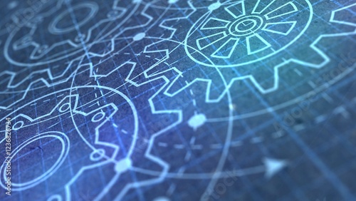 Technological background made of gears. Engineering industry. Technology background. 