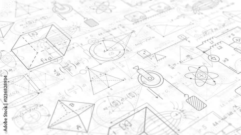 School background in physics and mathematics .Formulas and drawings. Scientific research.