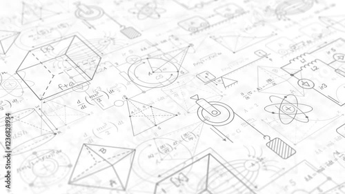 School background in physics and mathematics .Formulas and drawings. Scientific research.