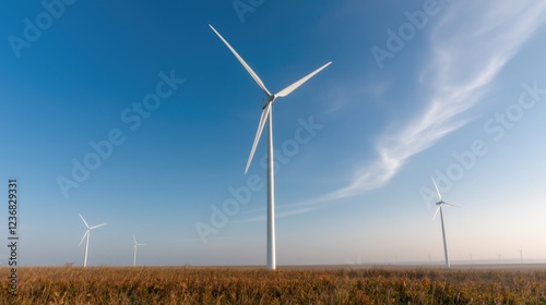 Wallpaper Mural Wind turbines in field, clear sky, renewable energy (1) Torontodigital.ca