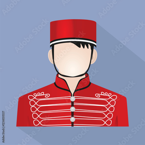 Bellboy icon with blue background vector illustration