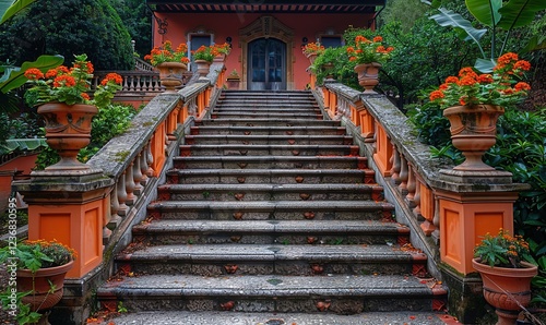 old stone stairs to the house