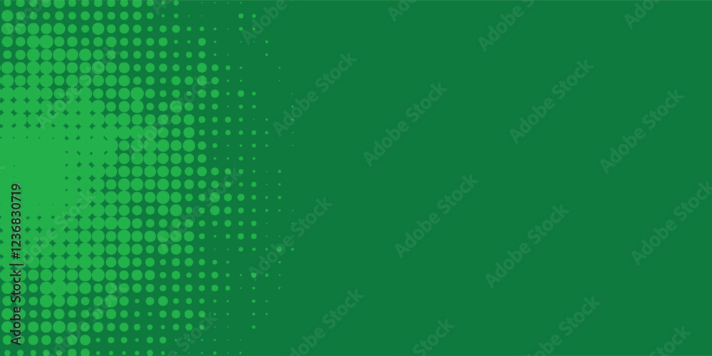 Bright pop art background in green and yellow colors dot haltone retro style
