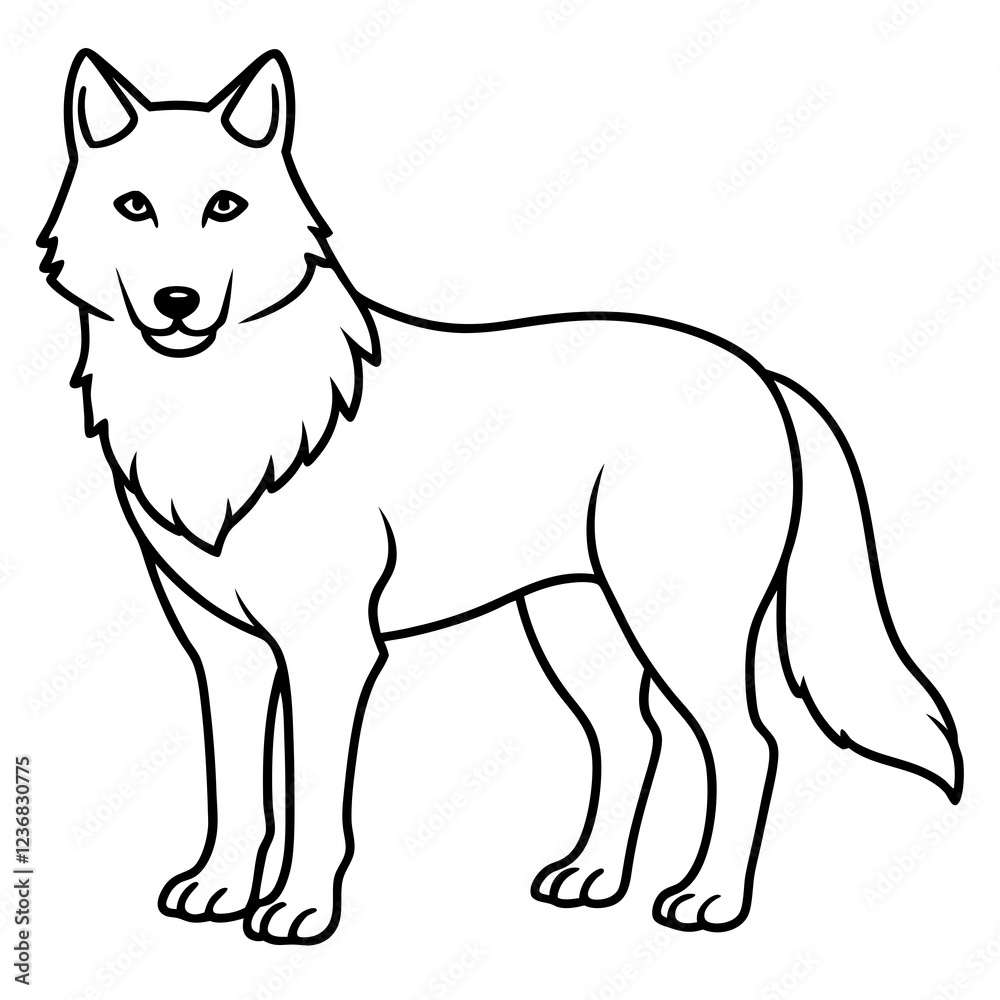 One-Line Wolf Elegant Vector Illustration One-Line Wolf Elegant Vector Illustration