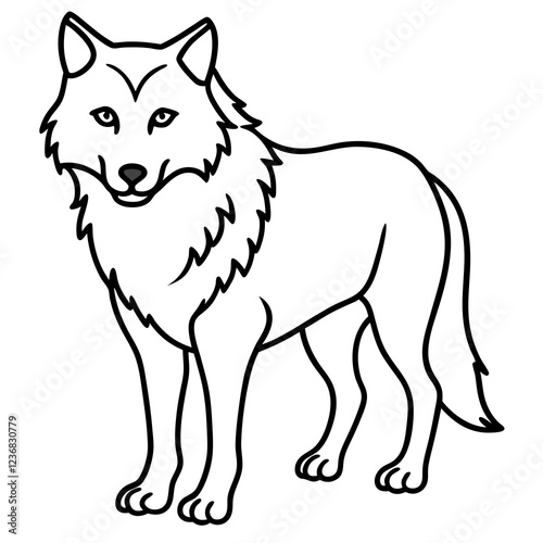 One-Line Wolf Elegant Vector Illustration