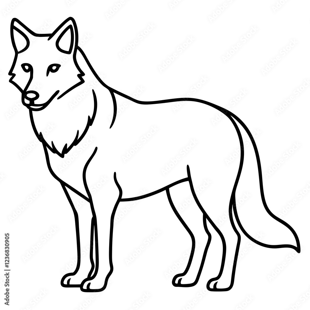 One-Line Wolf Elegant Vector Illustration One-Line Wolf Elegant Vector Illustration