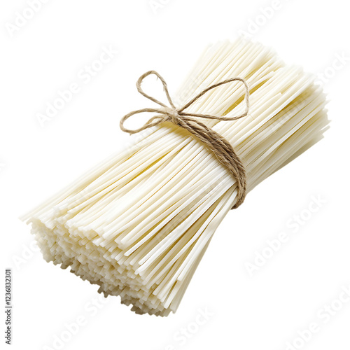 PNG Raw Spaghetti Against Transparent Background for Culinary Design, Italian Cuisine Branding, or Food Preparation Projects photo