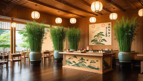 The garden seen from the tatami room of Enkoji Temple photo