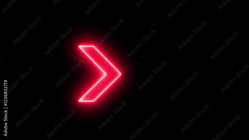 Neon arrows animation with pink light signal and blue spreading from the center on black background Neon arrows animation with pink light signal and blue spreading from the center on black background