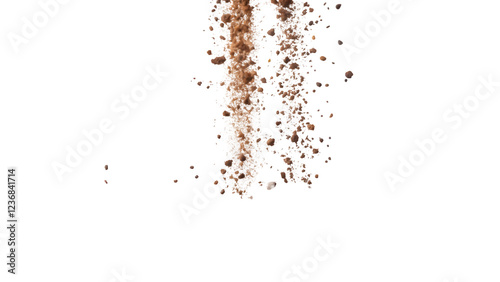 falling soil earth isolated on white or transparent png