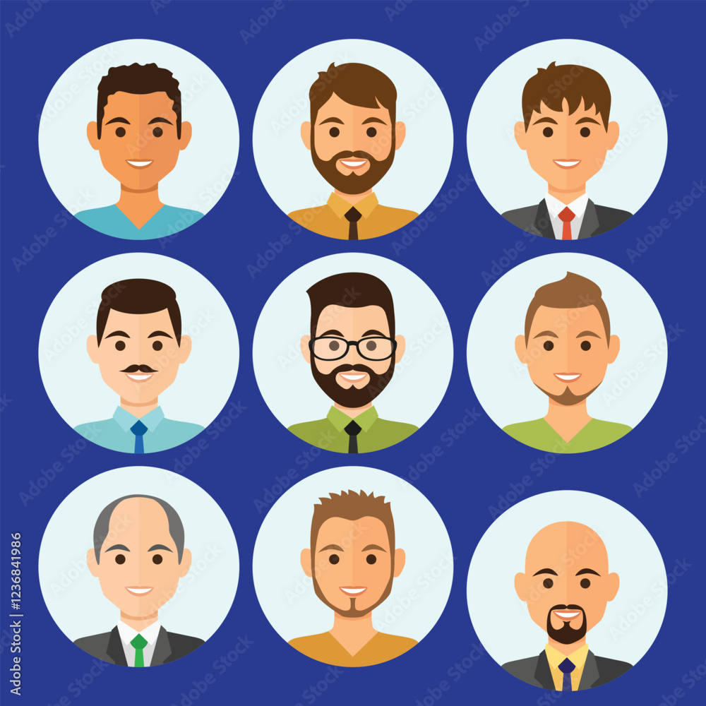 Set of people face Set of people face