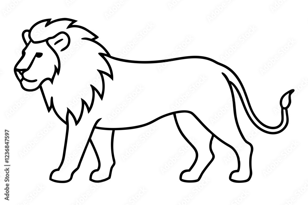 Single Stroke Lion Art Vector Single Stroke Lion Art Vector