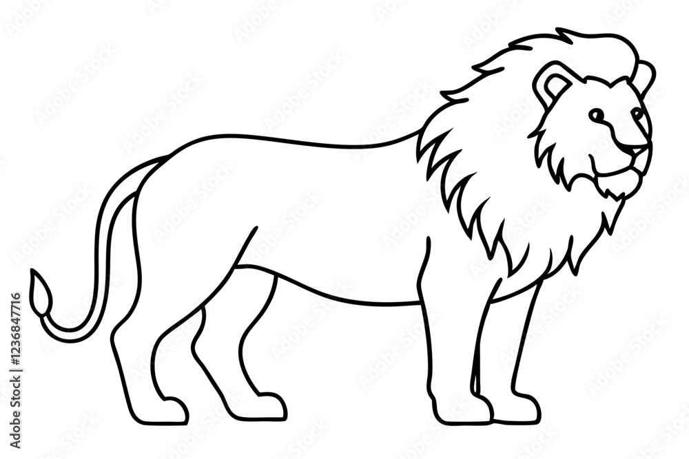 Single Stroke Lion Art Vector Single Stroke Lion Art Vector