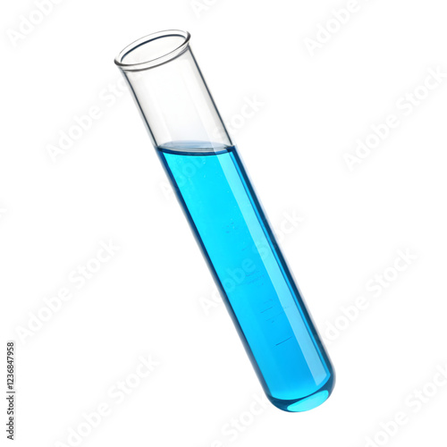 Blue liquid in a glass test tube science experiment lab research