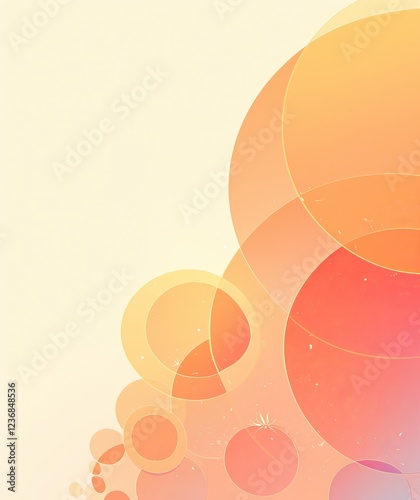  rows of orange, pink, and light yellow gradient circles photo