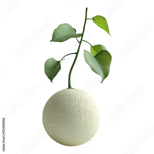 PNG Melon with Sprout Against Transparent Background for Gardening, Organic, or Agricultural Design Projects photo