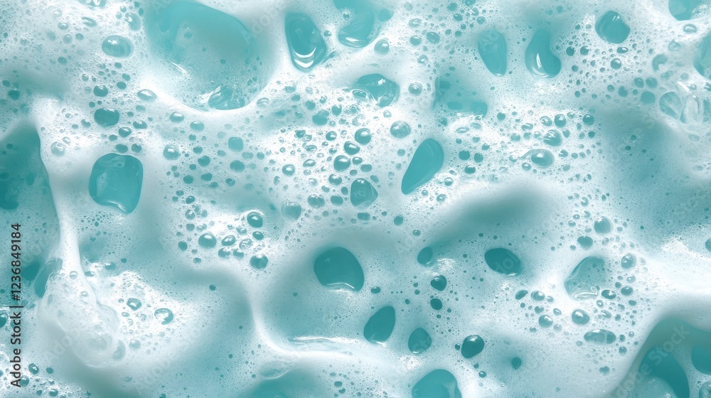 A close-up view of light blue bubbles and foam, creating a textured and frothy appearance, reminiscent of soap or bath products. A close-up view of light blue bubbles and foam, creating a textured and frothy appearance, reminiscent of soap or bath products.