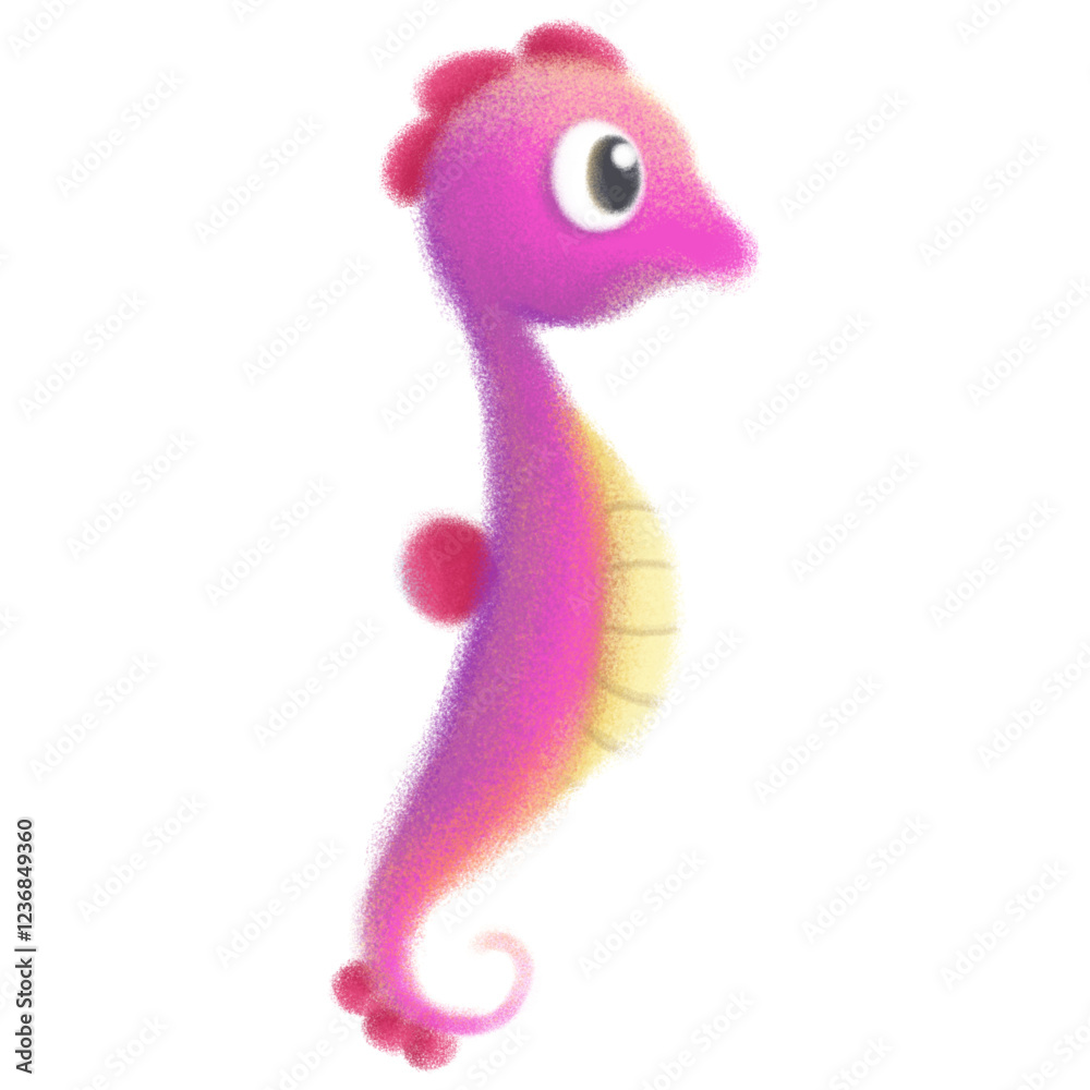 Fototapeta premium Seahorses children's illustration Underwater Wonders Magical Seahorse Adventures in a Coral Reef