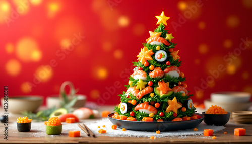 A Festive Sushi Christmas Tree: A Culinary Delight