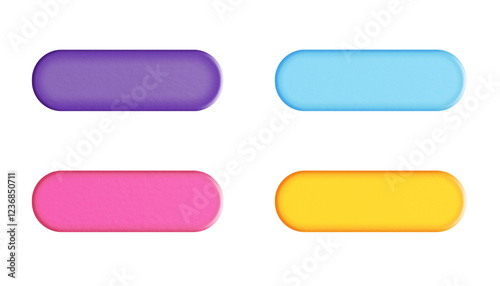set of rectangle buttons, colorful, transparency