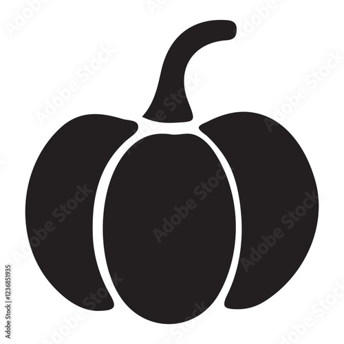 Classic Black Silhouette Pumpkin Illustration