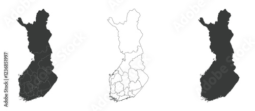 Map of Finland  vector set