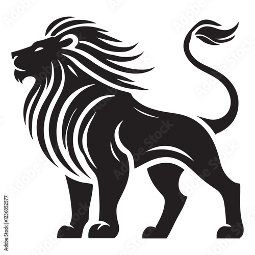 Lion Silhouette Vector Illustration for Power photo