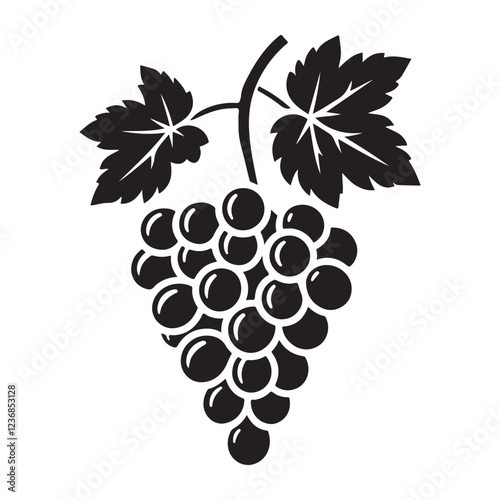Silhouette of Grapes on the Vine