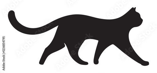 Walking Cat Silhouette Illustration