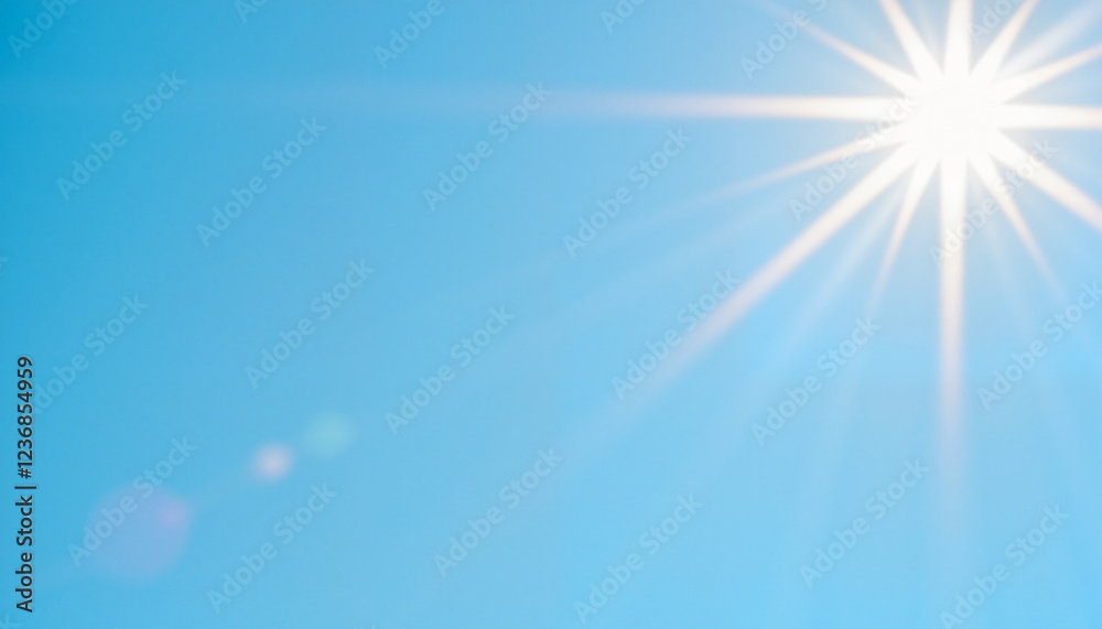 Bright blue sky with the sun shining brightly, conveying warmth and positivity Bright blue sky with the sun shining brightly, conveying warmth and positivity