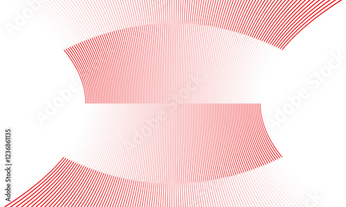 abstract red white gradient irregular line squeeze pattern art suitable for background.