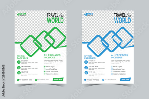 Travel flyer design template. clean and modern flyer design