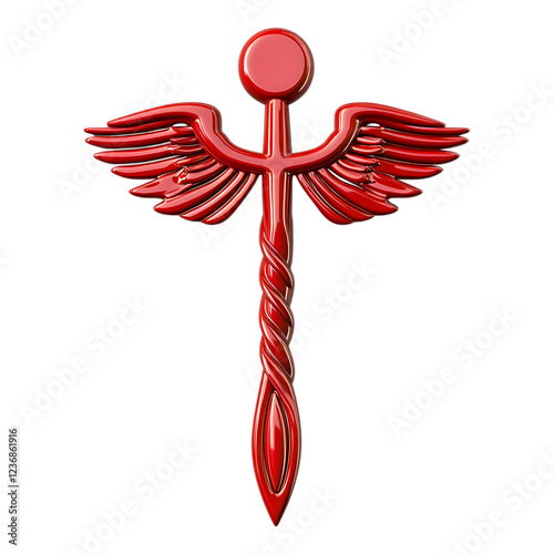 PNG Medical Red Sign Against Transparent Background for Health, Emergency, or Medical Services Projects photo