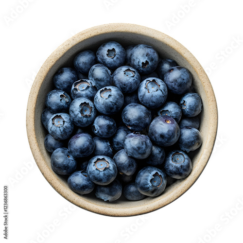 bowl of blueberries fruits top view