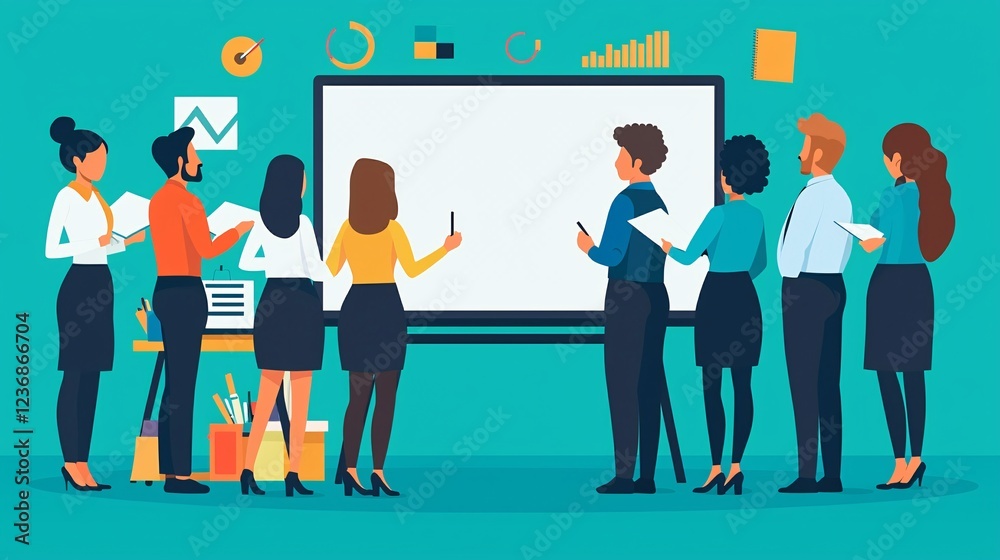 group of teachers from various ethnicities planning a lesson together in a classroom, surrounded by educational materials and a whiteboard Diverse groups of people collaborating group of teachers from various ethnicities planning a lesson together in a classroom, surrounded by educational materials and a whiteboard Diverse groups of people collaborating